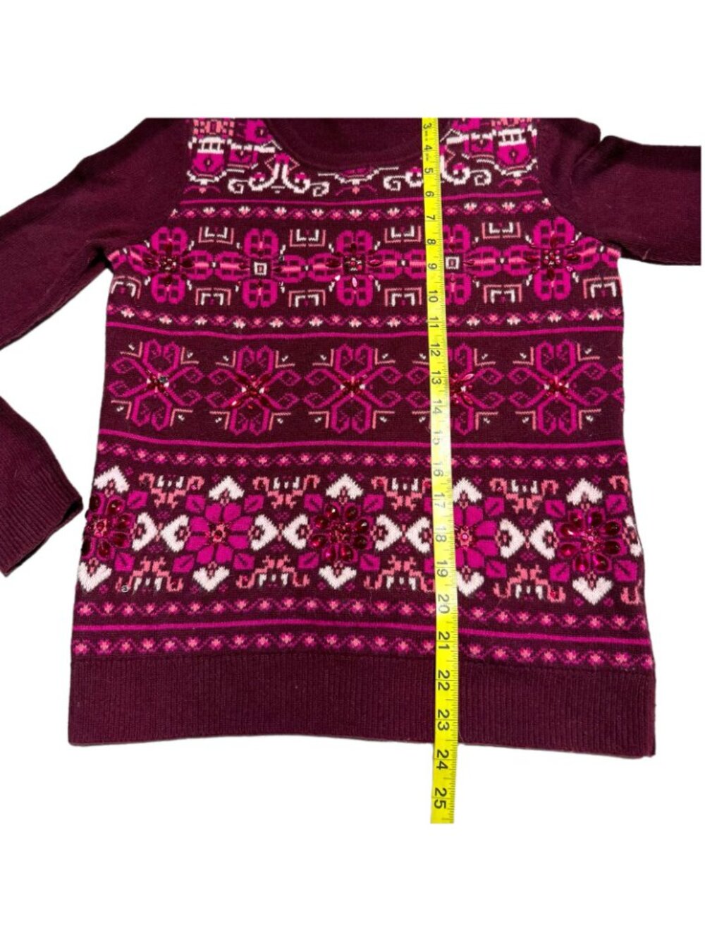 Talbots Patterned Sweater Red Size Small - Picture 5 of 6